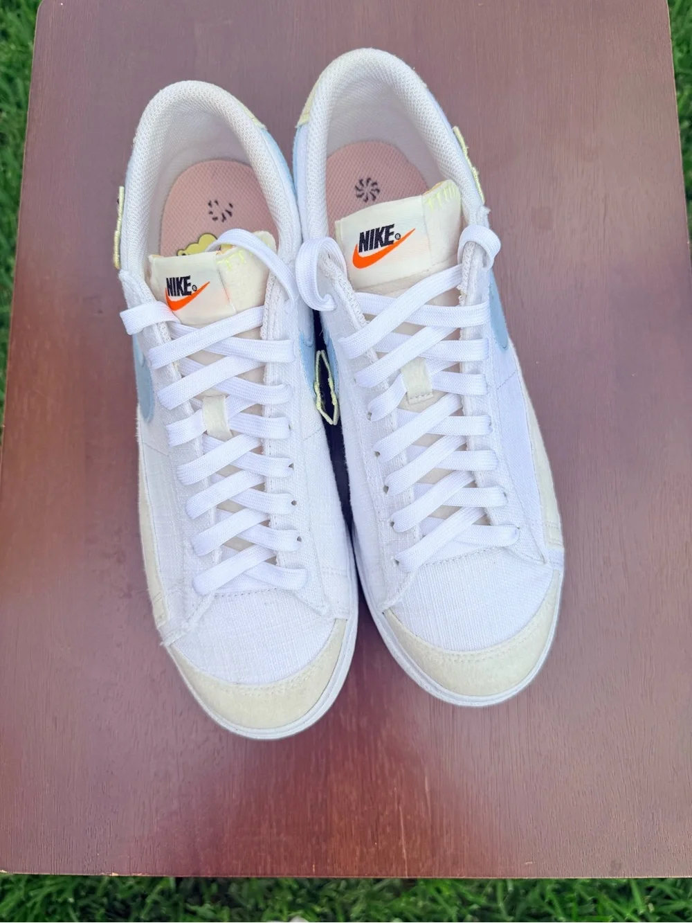 NIKE Blazer Low Platform Next Nature Air Sprung DJ6376100 white Yellow Women 9.5 - Picture 6 of 11